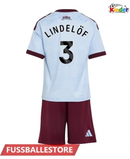Günstige Aston Villa Victor Lindelof #3 3rd trikot Kinder 2026-27 Kurzarm (+ Kurze Hosen)